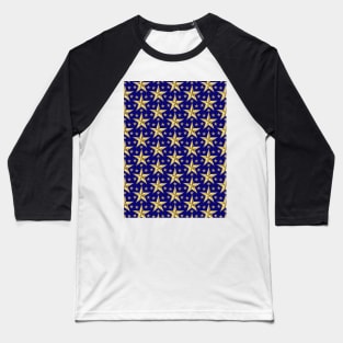 Golden Stars Pattern Baseball T-Shirt